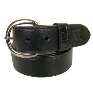 NRA Black Leather Belt With Chrome Plated Brass Buckle Size 40 For Men 213-40